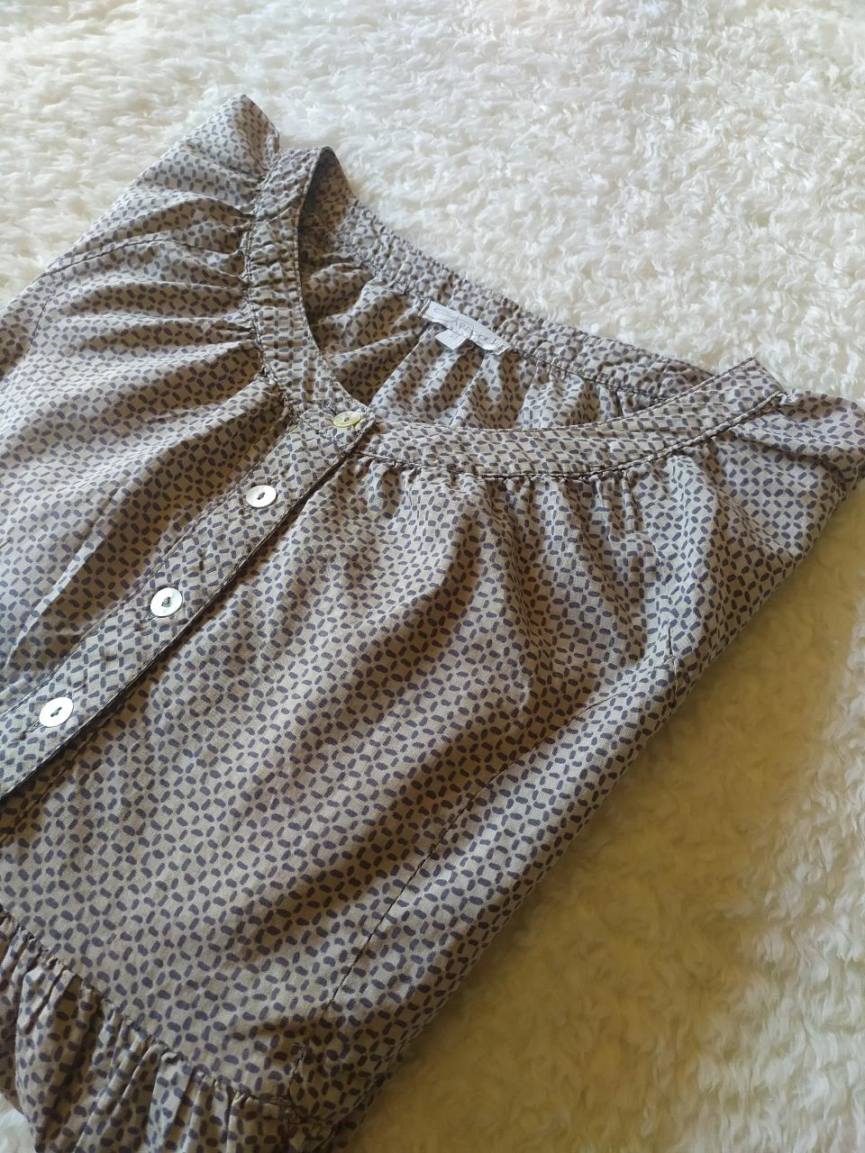 Straboski 100% Algodão Boho Geométrico Peplum Blusa M 38 Mangas Ajustáveis – photo 19